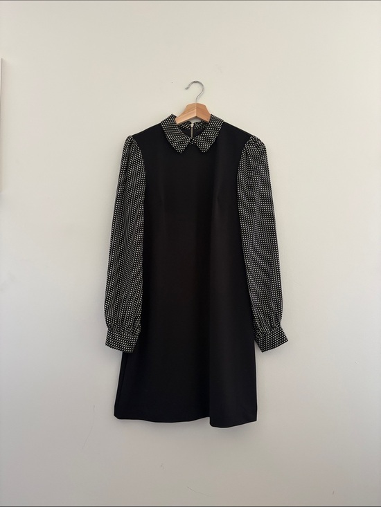 Tommy Hilfiger Dresses & Skirts - Tommy Hilfiger Black Dress with Polka Dot Collar and Sleeves